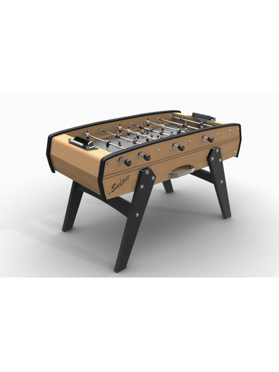 Baby-Foot Sulpie Evolution naturel mat, pieds noirs, poignées rondes