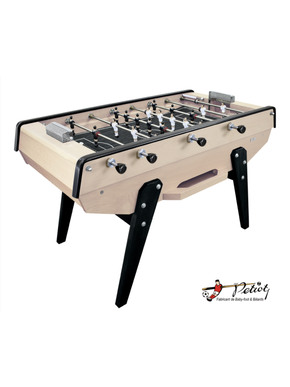 Baby-foot Petiot 200 hêtre blanchi rampes noires